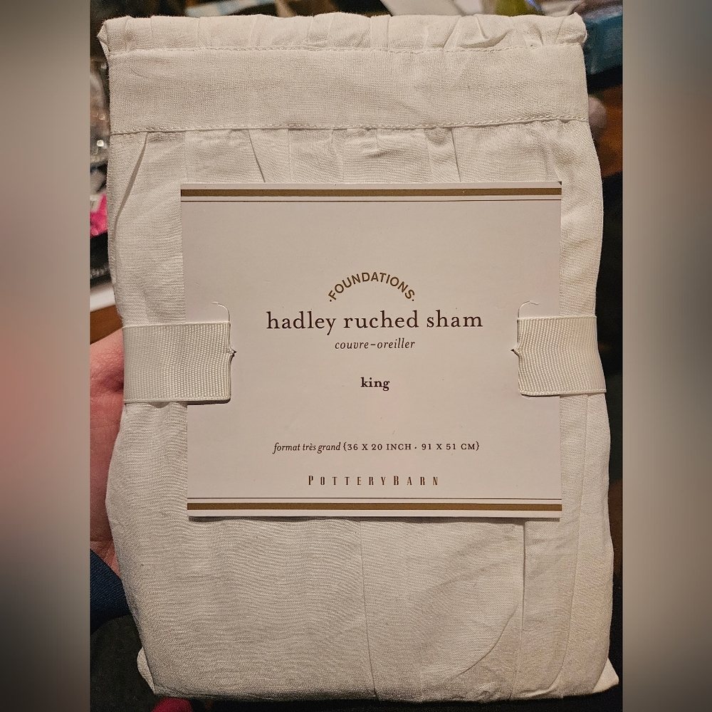 Foundations Hadley Ruched Sham King - White